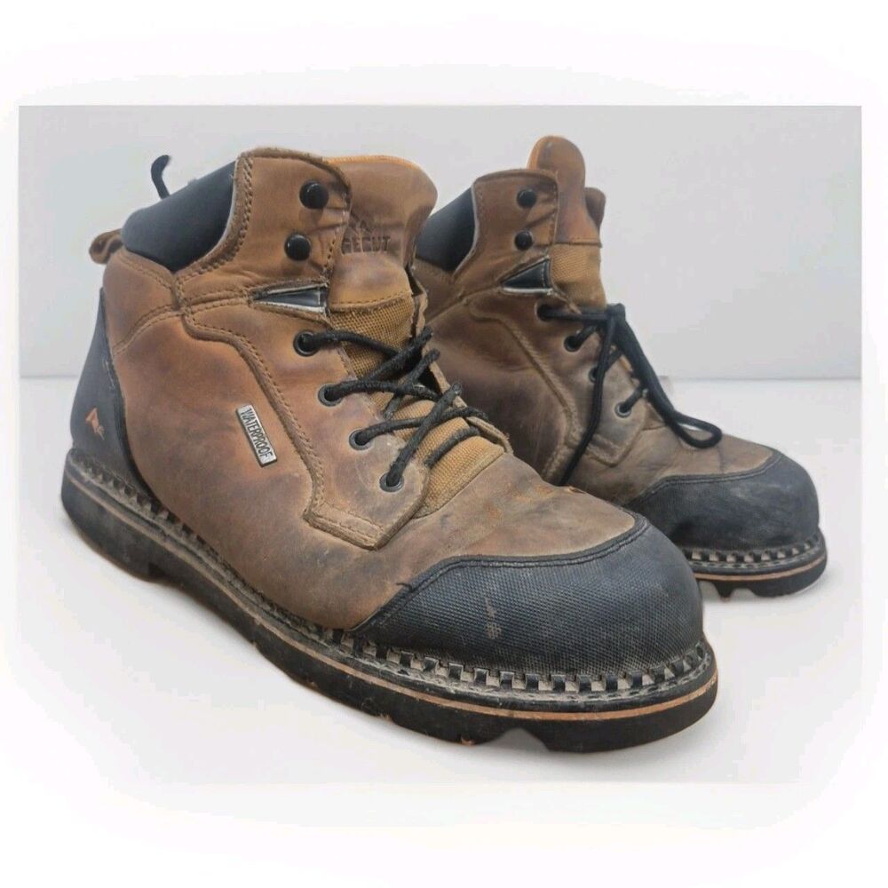 Ridgecut  Steel Toe Work Boots Size 11W Toughwear Men's Brown Leather 6”